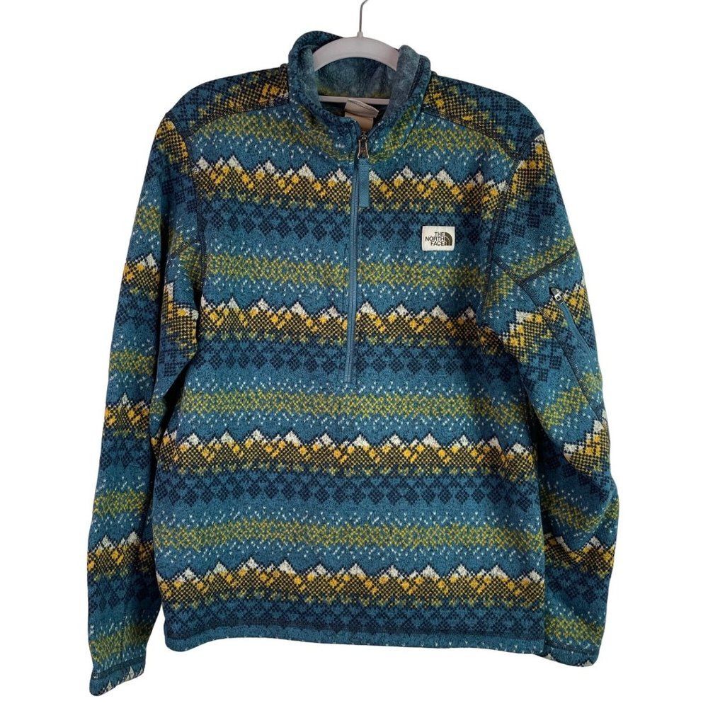 The North Face Jacket Mens Pullover 1/4 Zip Southwestern Western Print Fleece M